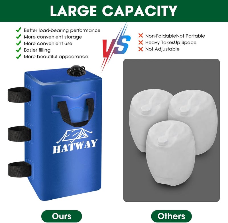 Hatway Canopy Weights,176 LBS Water Bag Set of 4 Leg Weights for Pop Up Canopy,Gazebo,Canopies,Tent-4 * 20L-Blue - Image 4
